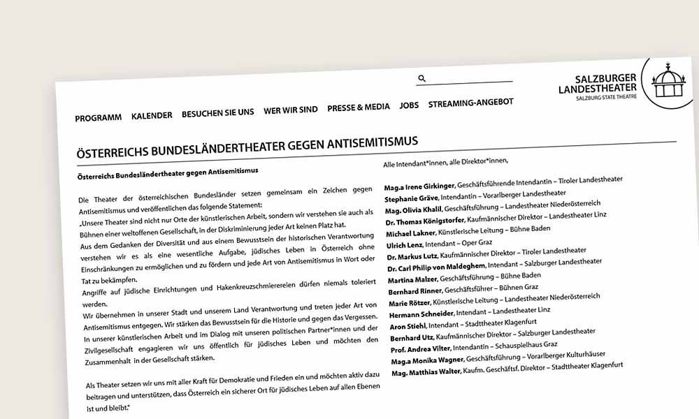 Beitragsbild Statement gegen Antisemitismus